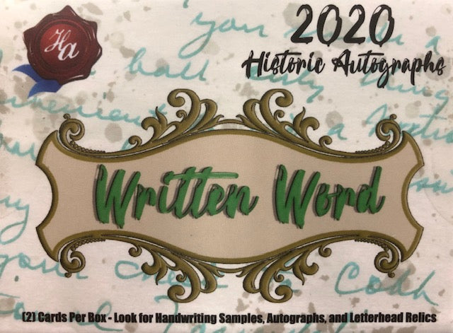 2020 Historic Autographs Written Word Hobby Box – Baseball Dreams ...