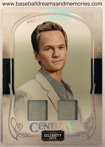 2008 Donruss Celebrity Cuts Americana Neil Patrick Harris Dual Relic Material Card Serial Numbered 13/50