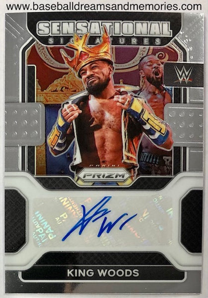 2022 Panini Prizm WWE King Woods Sensational Signatures Autograph Card