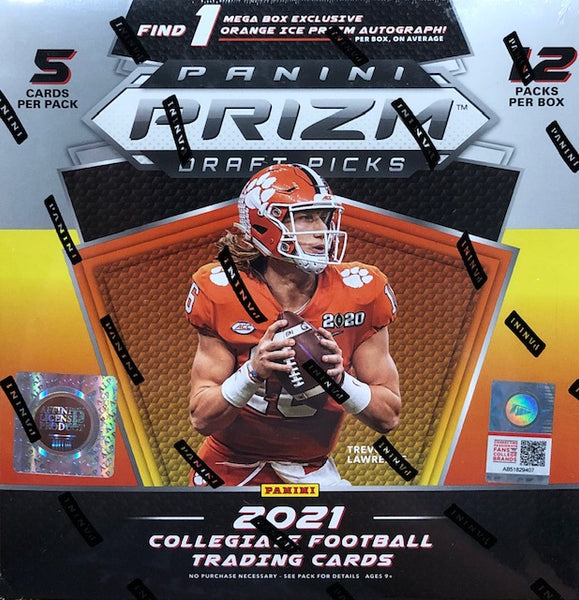 2021 Panini Prizm Draft Picks Football Mega Box (Orange Ice Prizms)