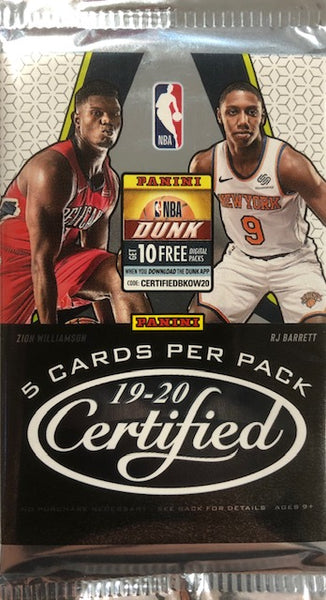 2019-20 Panini Certified Basketball Hobby Pack