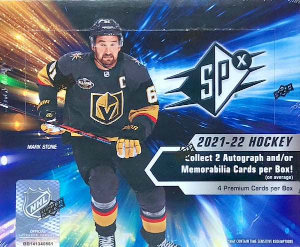 2021-22 Upper Deck SPX Hockey Hobby Box (Call 708-371-2250 For Pricing & Availability)