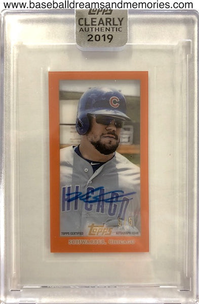 2019 Topps Clearly Authentic Kyle Schwarber T206 Mini Autograph Card Serial Numbered 5/5