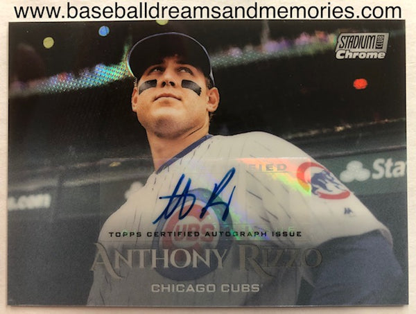 2019 Topps Stadium Club Chrome Anthony Rizzo Autograph Card Serial Numbered 08/10