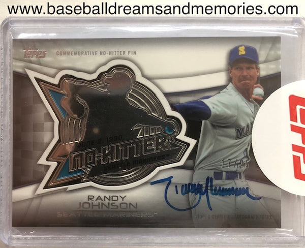2016 Topps Randy Johnson Commemorative No Hitter Pin Autograph Card Serial Numbered 17/25