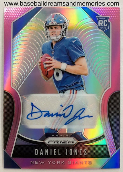 2019 Panini Prizm Daniel Jones Pink Parallel Rookie Autograph Card