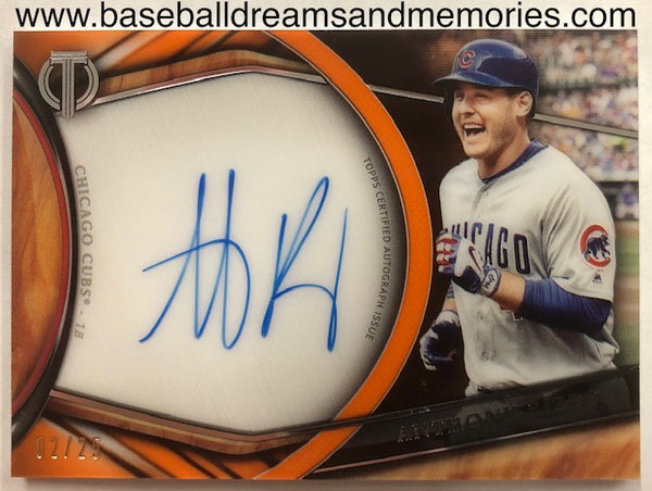 2018 Topps Tribute Anthony Rizzo Autograph Card Serial Numbered 02/25
