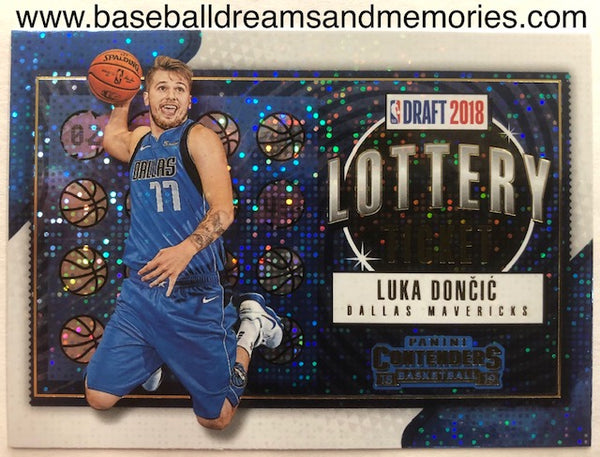 2018-19 Panini Contenders Luka Doncic Lottery Ticket Sparkle Parallel Rookie Card