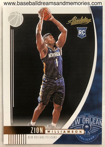 2019-20 Panini Absolute Memorabilia Zion Williamson Rookie Card