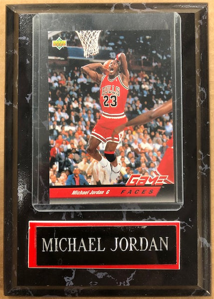 Michael Jordan Card in Small Plaque With Name Plate