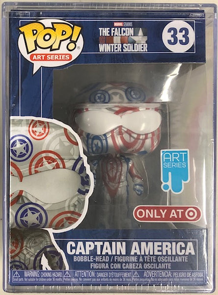 Funko Pop Art Series Marvel Captain America Target Exclusive Figure in Hard Pop Stack