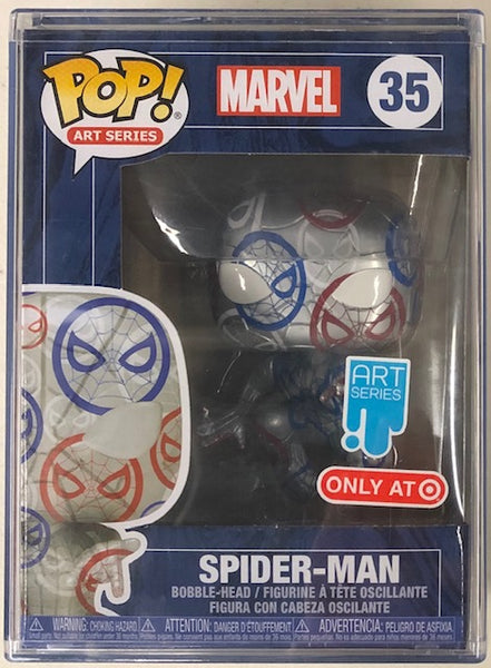 Funko Pop Art Series Marvel Spider Man Target Exclusive Figure in Hard Pop Stack