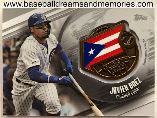 2020 Topps Javier Baez Global Game Medallion Card