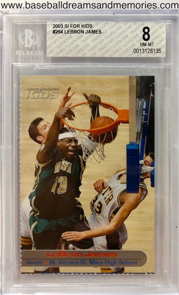2003 Sports Illustrated For Kids Lebron James Card Graded BGS 8 NM-MT