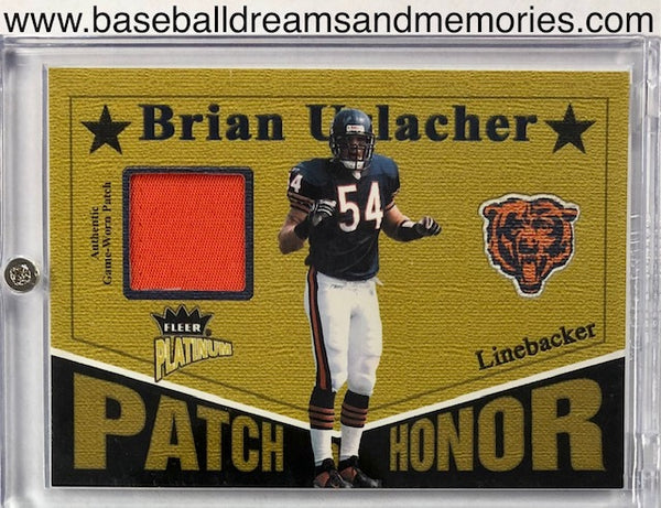 2003 Fleer Platinum Brian Urlacher Patch Honor Game-Worn Patch Card Serial Numbered 172/220