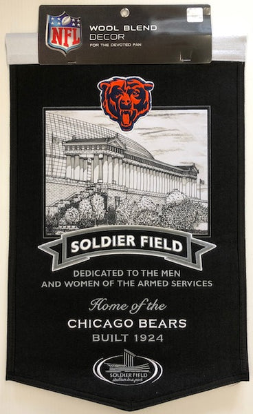 Winning Streak Genuine Wool Blend Chicago Bears Soldier Field Banner Approximately 24”x15”