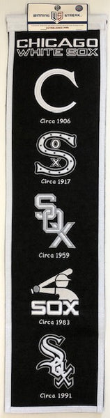 Winning Streak Genuine Wool Blend Chicago White Sox History Banner Approximately 32”x 8”
