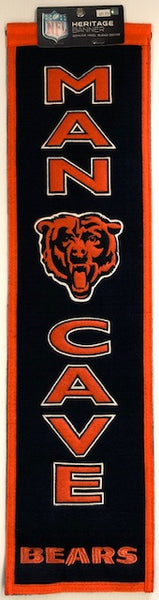 Winning Streak Genuine Wool Blend Chicago Bears Man Cave Banner Approximately 32”x 8”