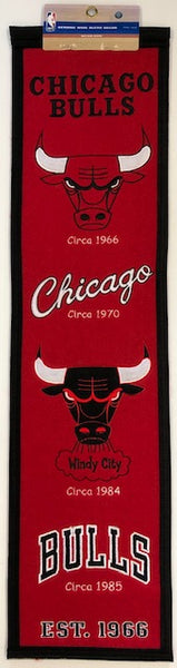 Winning Streak Genuine Wool Blend Chicago Bulls Banner Approximately 32”x 8”