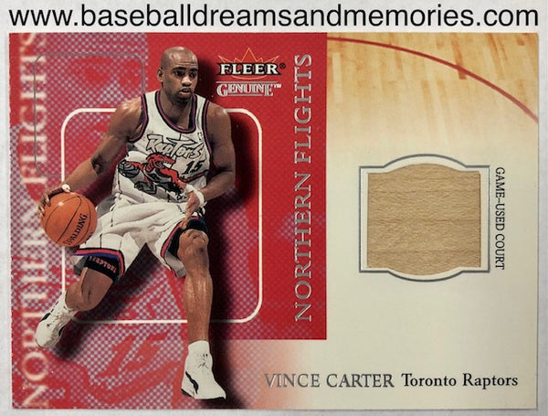 2000-01 Fleer Genuine Vince Carter Northern Flights Game-Used Court Relic Card