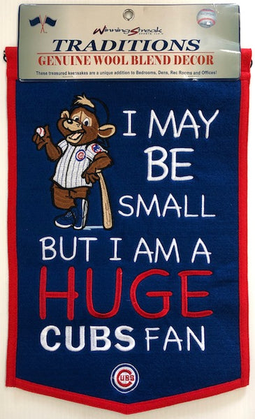 Winning Streak Genuine Wool Blend Chicago Cubs Clark Kids Banner Approximately 18”x12”
