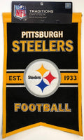 Winning Streak Genuine Wool Blend Pittsburgh Steelers Banner Approximately 22”x 14”