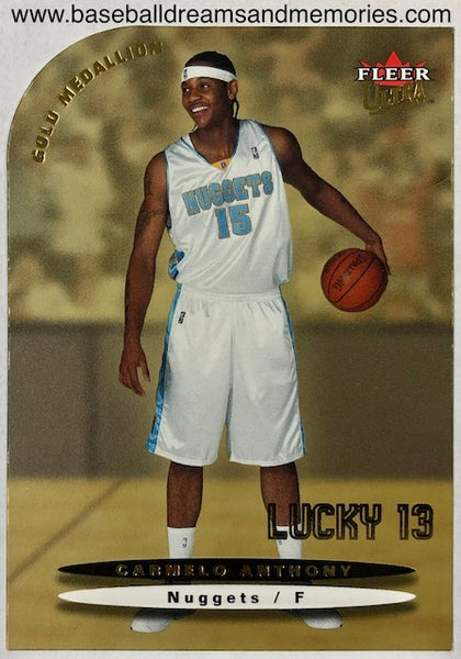 2003-04 Fleer Ultra Carmelo Anthony Lucky 13 Gold Medallion Rookie Card