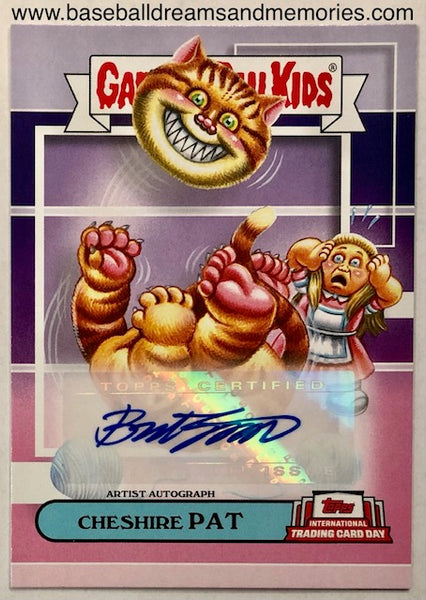 2022 Topps International Trading Card Day Garbage Pail Kids Cheshire Cat Artist Signature Card Serial Numbered 13/100