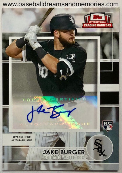 2022 Topps International Trading Card Day Jake Burger Autograph Rookie Card Serial Numbered 83/100