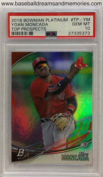 2016 Bowman Platinum Yoan Moncada Top Prospects Card Graded PSA GEM MT 10