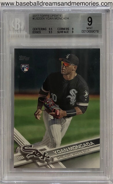 2017 Topps Update Yoan Moncada Rookie Card Graded BGS 9 Mint