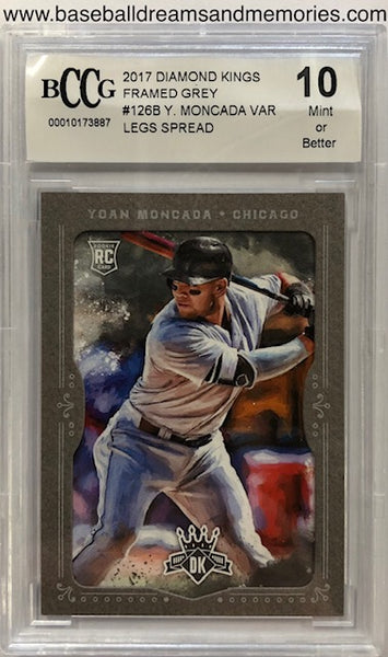 2017 Diamond Kings Yoan Moncada Framed Grey Variation Rookie Card Graded BCCG 10 Mint or Better