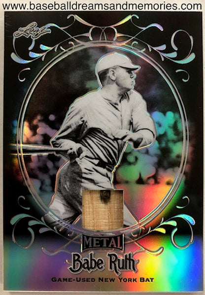 2019 Leaf Babe Ruth Game Used New York Bat Relic Card Serial Numbered 5/5