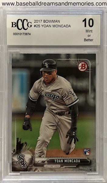 2017 Bowman Yoan Moncada Rookie Card Graded BCCG 10 Mint or Better