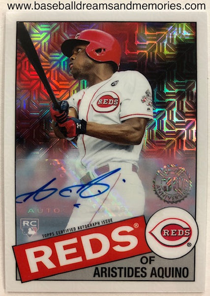 2019 Topps Aristides Aquino 35th Anniversary Silver Pack Autograph Card Serial Numbered 052/299