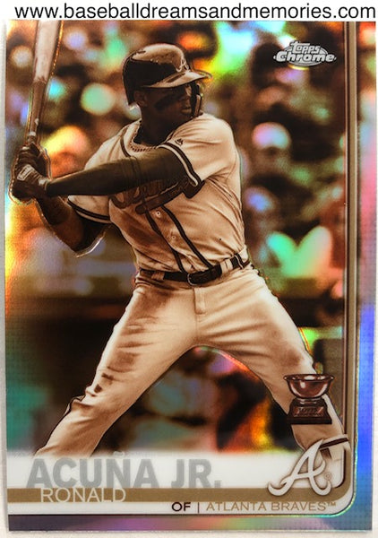 2019 Topps Chrome Ronald Acuna Jr. Sepia Refractor Parallel Card