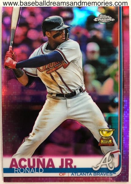 2019 Topps Chrome Ronald Acuna Jr. Pink Refractor Parallel Card