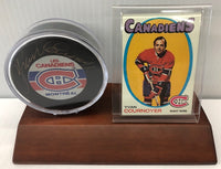 Montreal Canadians Yvan Cournoyer Signed Autographed Hockey Puck