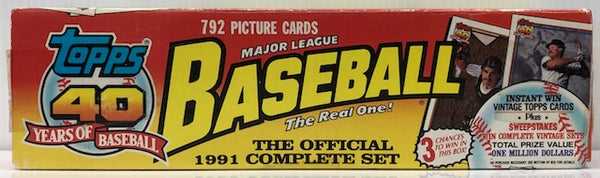 1991 Topps Baseball Complete Factory Set of 792 Cards