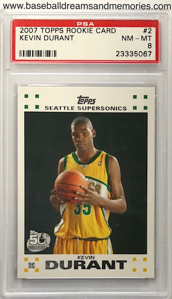 2007 Topps Kevin Durant Rookie Card Graded PSA 8 NM-MT