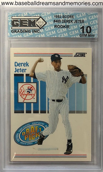 1993 Score Derek Jeter Rookie Card Graded 10 GEM MINT