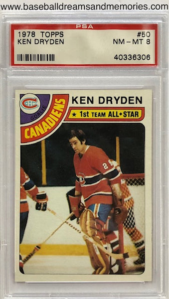 1978 Topps Ken Dryden Card Graded PSA 8 NM-MT