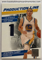 2010-11 Donruss Stephen Curry Production Line Number Jersey Card Serial Numbered 206/399