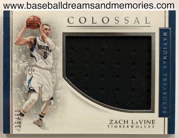 2016-17 Panini National Treasures Zach Lavine Colossal Jumbo Jersey Card Serial Numbered 35/60