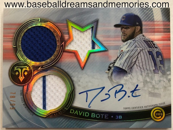 2019 Topps Triple Threads David Bote Triple Jersey Card
