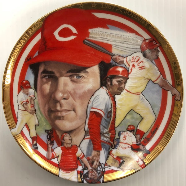 1992 The Hamilton Collection The Best Of Baseball The Legendary Johnny Bench 6 1/2" Collectors Plate