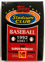 1992 Topps Stadium Club Baseball Series 1 Pack