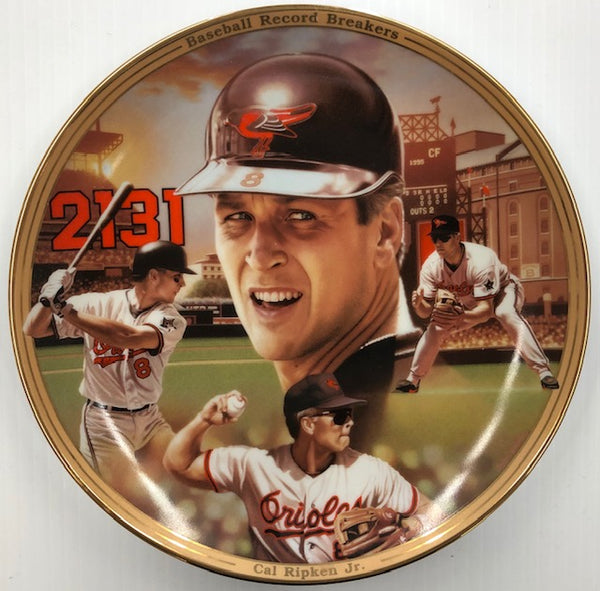 1995 The Bradford Exchange Baseball Record Breakers Cal Ripken Jr 8" Collectors Plate