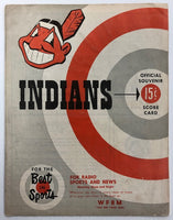 1953 Indians Official Souvenir Scorecard SCORED
