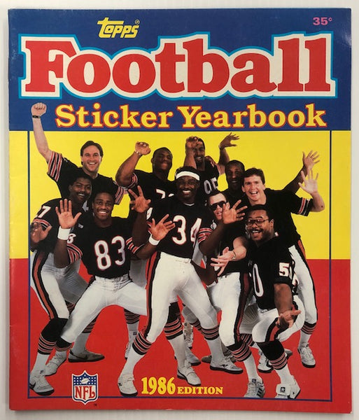 1986 Topps Football Chicago Bears Unused Sticker Yearbook
